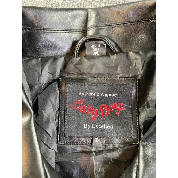 Betty Boop Varsity Jacket Men 3XL Black Pink Faux Leather Excelled Bomber Zip Up - Picture 10 of 13